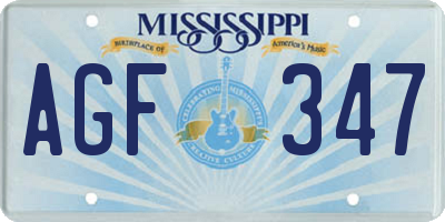 MS license plate AGF347