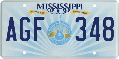 MS license plate AGF348