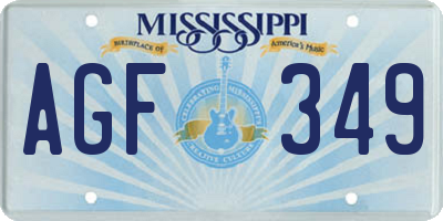 MS license plate AGF349