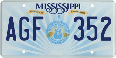 MS license plate AGF352