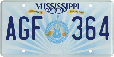 MS license plate AGF364