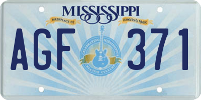 MS license plate AGF371