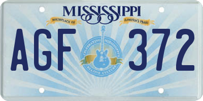 MS license plate AGF372