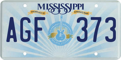 MS license plate AGF373