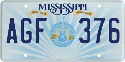 MS license plate AGF376