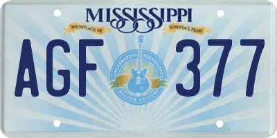 MS license plate AGF377