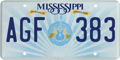 MS license plate AGF383