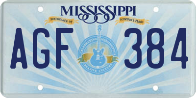 MS license plate AGF384