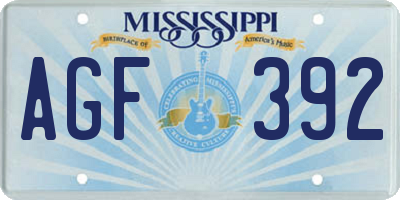 MS license plate AGF392
