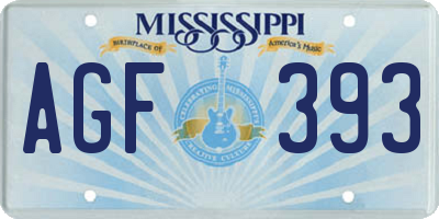 MS license plate AGF393
