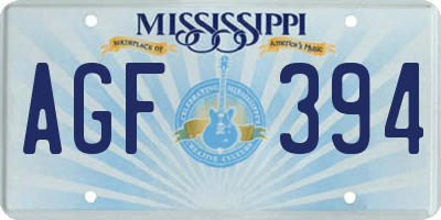MS license plate AGF394