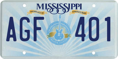 MS license plate AGF401