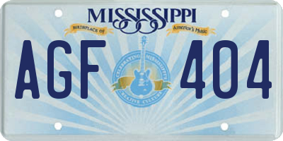 MS license plate AGF404