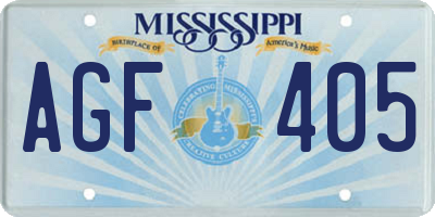 MS license plate AGF405