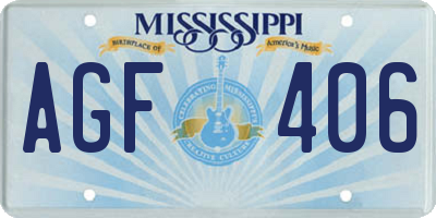 MS license plate AGF406