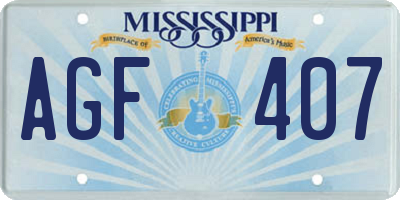 MS license plate AGF407