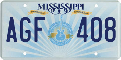 MS license plate AGF408
