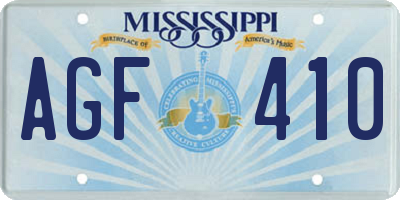 MS license plate AGF410