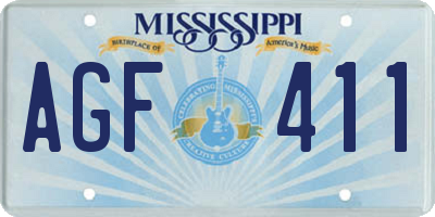 MS license plate AGF411
