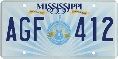 MS license plate AGF412