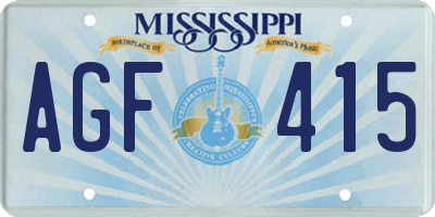 MS license plate AGF415