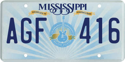 MS license plate AGF416