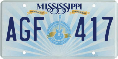 MS license plate AGF417