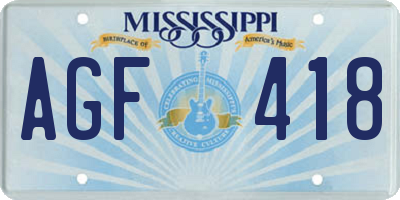 MS license plate AGF418