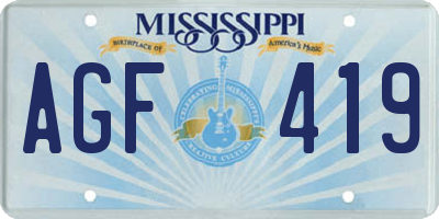 MS license plate AGF419