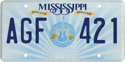 MS license plate AGF421