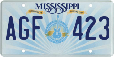 MS license plate AGF423