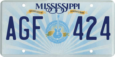 MS license plate AGF424