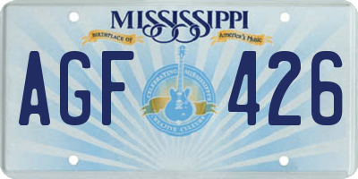 MS license plate AGF426