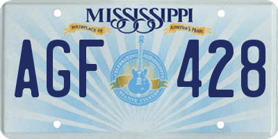 MS license plate AGF428