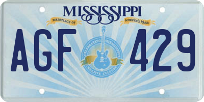 MS license plate AGF429
