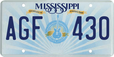 MS license plate AGF430