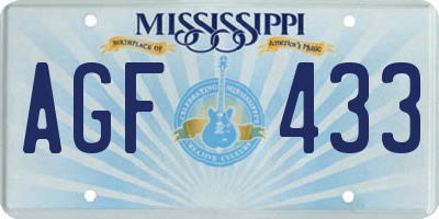 MS license plate AGF433