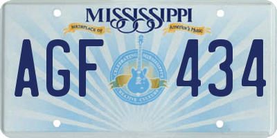 MS license plate AGF434