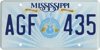 MS license plate AGF435