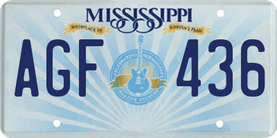 MS license plate AGF436