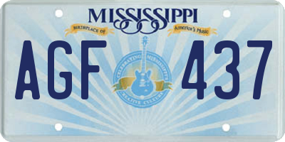 MS license plate AGF437