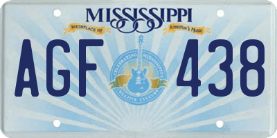 MS license plate AGF438