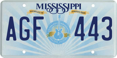 MS license plate AGF443