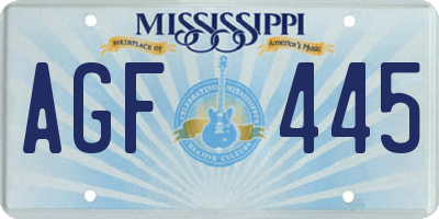 MS license plate AGF445