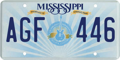 MS license plate AGF446