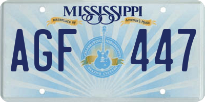 MS license plate AGF447