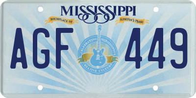 MS license plate AGF449