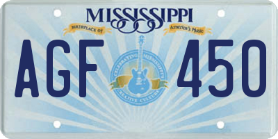 MS license plate AGF450