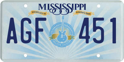 MS license plate AGF451