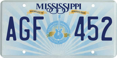 MS license plate AGF452